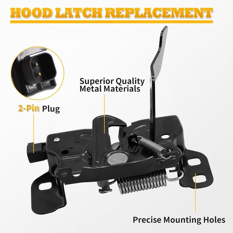 Jecoupoon Front Hood Lock Latch Compatible with RAM 1500 2014-2019 RAM 2500 2014-2015 W/Remote Start 68159725AB - Image 4